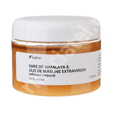 Exfoliant cu Sare de Himalaya si ulei de masline, 250 ml, Sabio