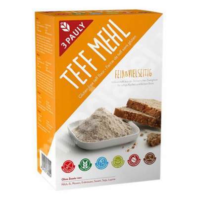 Faina fara gluten din Teff, 3 Pauly, 800 g, Haus Rabenhorst