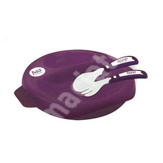 Farfurie termica 1 in 1 si set tacamuri Plum, Petit Terraillon