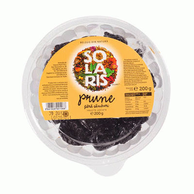 Fructe uscate prune fara samburi, 200  g, Solaris