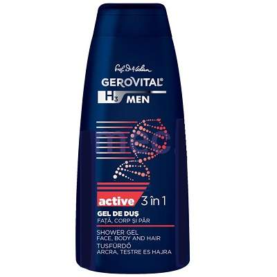 Gel de dus 3in1 Active Gerovital H3 Men, 400ml, Farmec