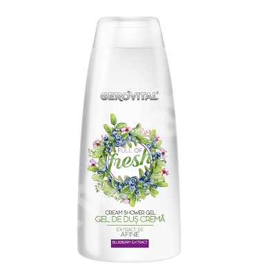 Gel de dus cu extract de afine, Full of Fresh Gerovital, 400 ml, Farmec