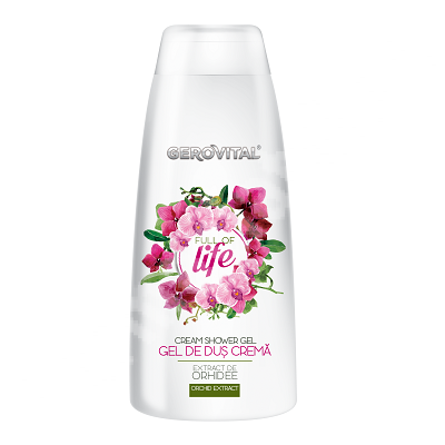 Gel de dus cu extract de orhidee, Full of Life Gerovital, 400 ml, Farmec