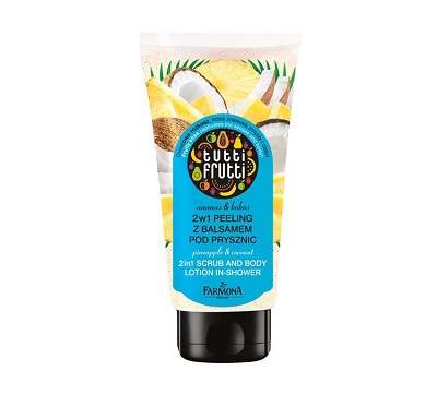 Gel de dus Peeling si balsam de corp 2 in 1 cu ananas si cocos, 210 g, Farmona