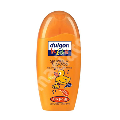 Gel si sampon pentru copii cu aroma de caise, 300 ml, Dulgon