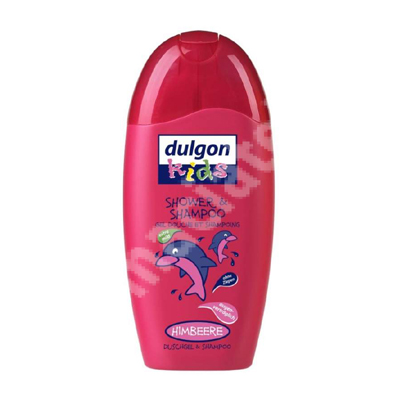 Gel si sampon pentru copii cu zmeura, 300 ml, Dulgon