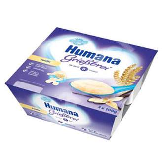 Gris cu vanilie, Gr. 8 luni, 4x100 g, Humana