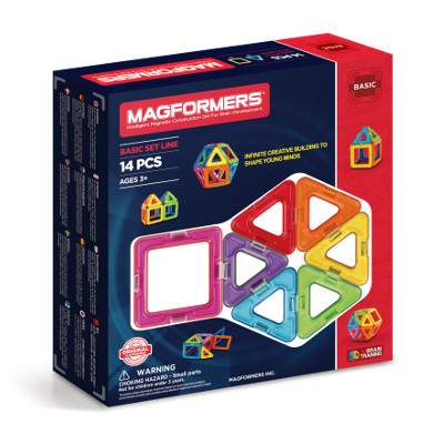 Joc de constructie magnetic standard, 14 piese, Magformers