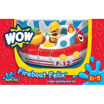 Jucarie baie Barca pompier Felix, +6luni, W01017, Wow Toys