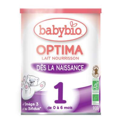 Lapte de continuare Formula Optima 1, Gr. 0-6 luni, 900 g, Babybio