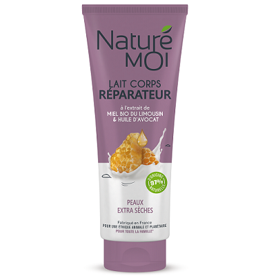 Lapte de corp reparator cu extract Bio de Miere de Limousin si Ulei de Avocado, 250ml, Nature Moi