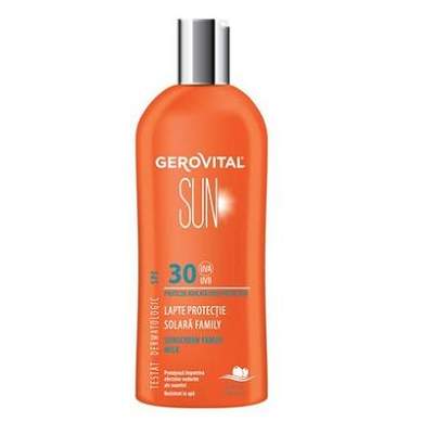 Lapte pentru protectie solara, Family SPF 30+, 300 ml, Gerovital Sun