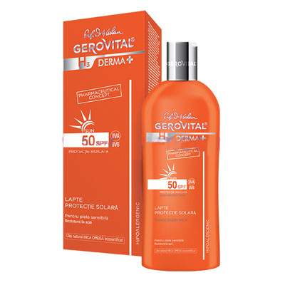 Lapte protectie solara SPF 50 Gerovital H3 Derma+, 200 ml, Farmec