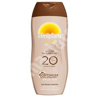 Lotiune cu protectie solara medie Tan & Protect SPF 20, 200 ml, Elmiplant