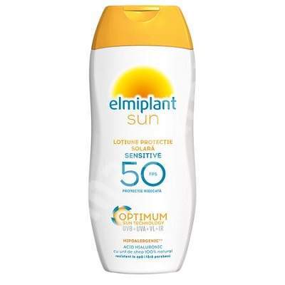 Lotiune cu protectie solara ridicata Sensitive SPF 50, 200 ml, Elmiplant