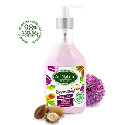  Lotiune de corp pentru regenerare cu ulei de argan si angelica, 260 ml, All Nature