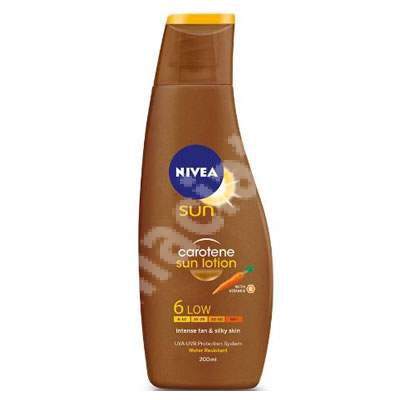 Lotiune protectie solara bronz intens cu extract de caroten Sun Caroten SPF 6, 200 ml, Nivea