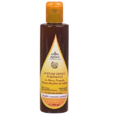 Lotiune tonica purifianta cu miere, propolis, extract din flori de salcam, 200ml, Apidava