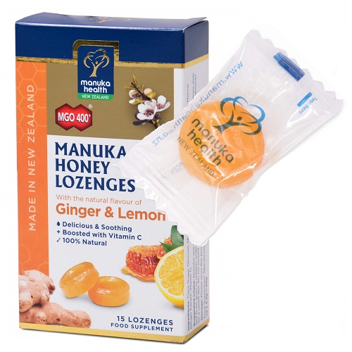 Manuka MGO 400 si ghimbir bomboane, 15 bucati, Manuka Health