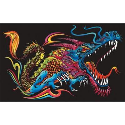 Mapa speciala de colorat pe catifea - Dragon, CT5, Colorvelvet