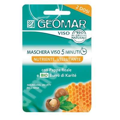 Masca de fata nutritiva si catifelanta laptisor de matca si Unt de Karite, 2 x 7.5 ml, Geomar