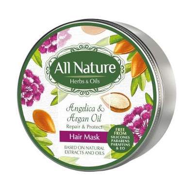 Masca de par cu Angelica si ulei de argan, 200 g, All Nature