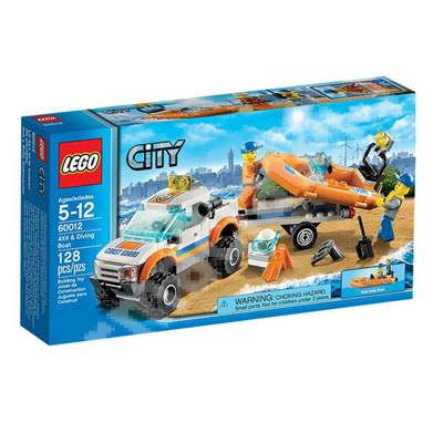 Masinuta 4x4 si barca de scafandrii City 5-12 ani, L60012, Lego