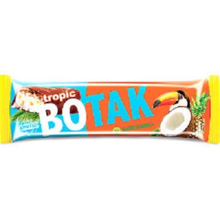 Baton tropical de cocos si ananas in ciocolata cu lapte, 40 g, Botak