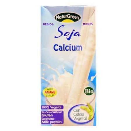 Bautura vegetala din soia cu calciu marin, 1 L, Naturgreen