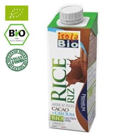 Bautura vegetala din orez, calciu si cacao Isola Bio, 250 ml, AbaFoods