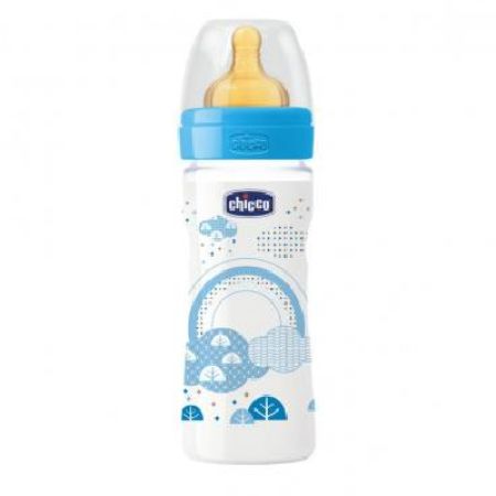 Biberon pentru baiat, WellBeing, +2 luni, 250 ml, 2062220, Chicco