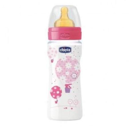 Biberon pentru fetita, WellBeing, +4 luni, 330 ml, 2063410,  Chicco  