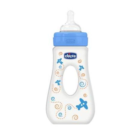 Biberon cu maner WellBeing TS flux rapid, 0-6 luni, 240 ml, 75725-7, Chicco