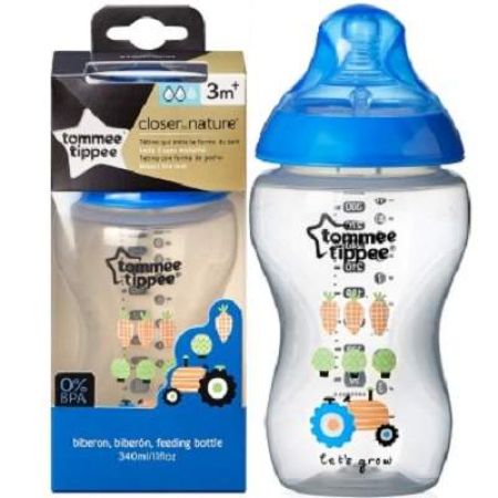 Biberon decorat, +3luni, 340ml, Tommee Tippee