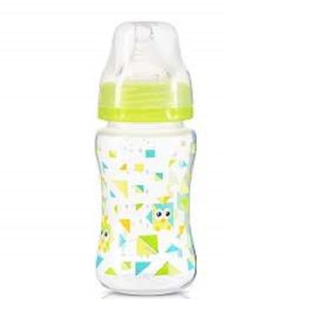 Biberon plastic cu gat larg, diverse culori, 240 ml, BabyOno