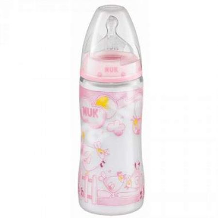 Biberon PP Baby Rose cu tetina de silicon Nr. 1, 300 ml, 741.266, Nuk