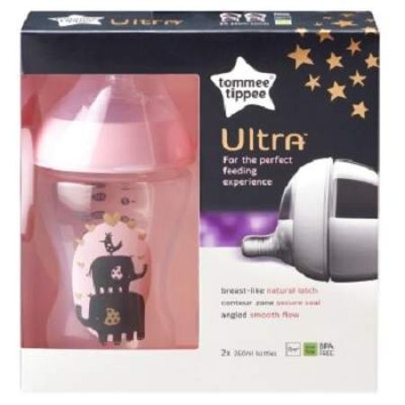 Biberon PP Ultra Roz, 42420668, 2x260ml, Tommee Tippee