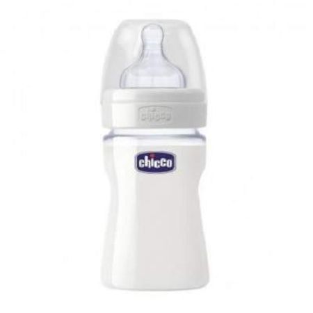 Biberon sticla, cu tetina de silicon, +0 luni, 150 ml, 20711 Chicco 