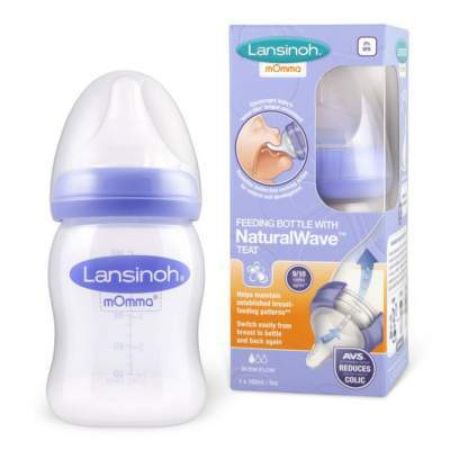 Biberon tetina din silicon flux lent Momma, 160 ml, 75820, Lansinoh