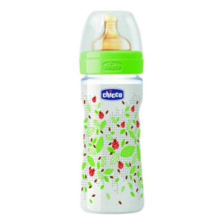 Biberon tetina latex flux reglabil Well Being PP Romantic, +2 luni, 250 ml, 70760-7, Chicco