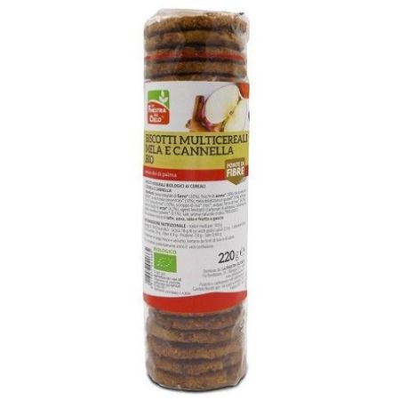 Biscuiti Bio cu multicereale, mere si scortisoara, 220 g, ViviBio