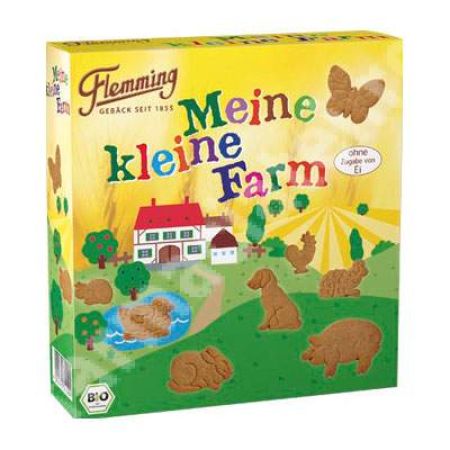 Biscuiti Bio din faina integrala de grau spelat fara ou Flemming Farm, 125 g, Haus Rabenhorst