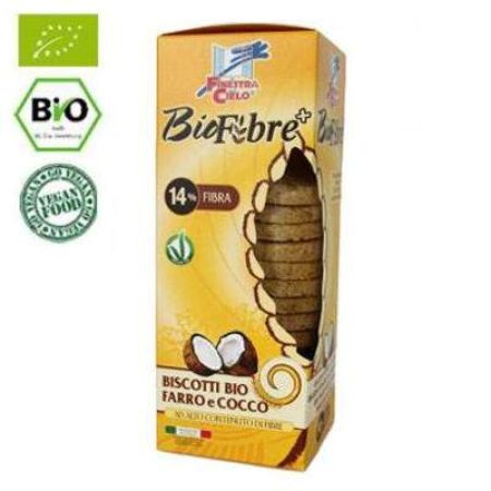 Biscuiti bio din spelta cu nuca de cocos, 210 g, La Finestra Sul Cielo