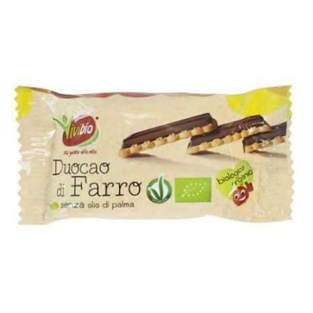 Biscuiti Bio Vegani din spelta cu invelis de ciocolata, 28g, Vivibio