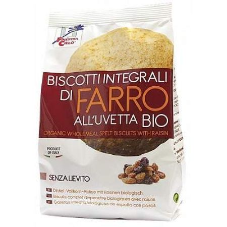 Biscuiti din spelta cu stafide fara drojdie, 250 g, La Finestra Sul Cielo