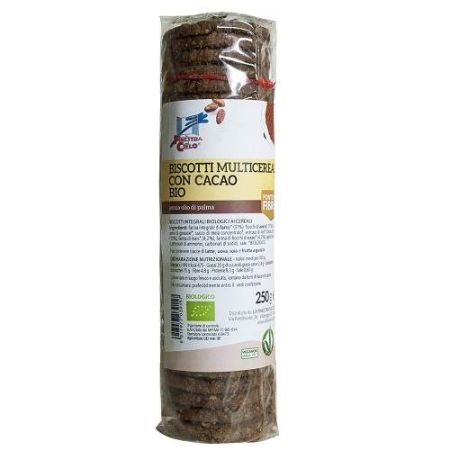 Biscuiti fara zahar cu multicereale si cacao Bio, 250 g, La Finestra sul Cielo