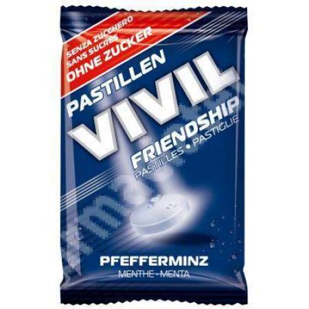 Bomboane cu menta naturala fara zahar Friendship, 25 g, Vivil