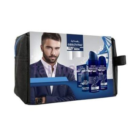 Borseta cadou Balsam dupa ras cu spuma de ras si deodorant antiperspirant, 4143, Gerovital