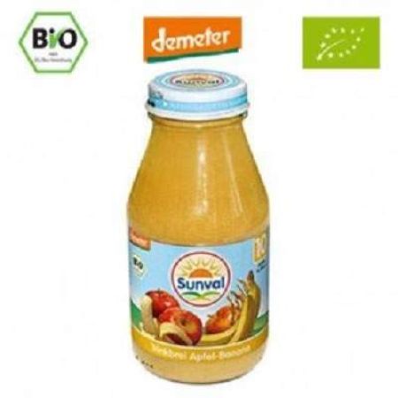 Budinca lichida din mere si banane, 200 ml, Sunval