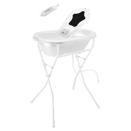 Cadita Top Set cu suport Ceramic White, +0luni, Rotho BabyDesign